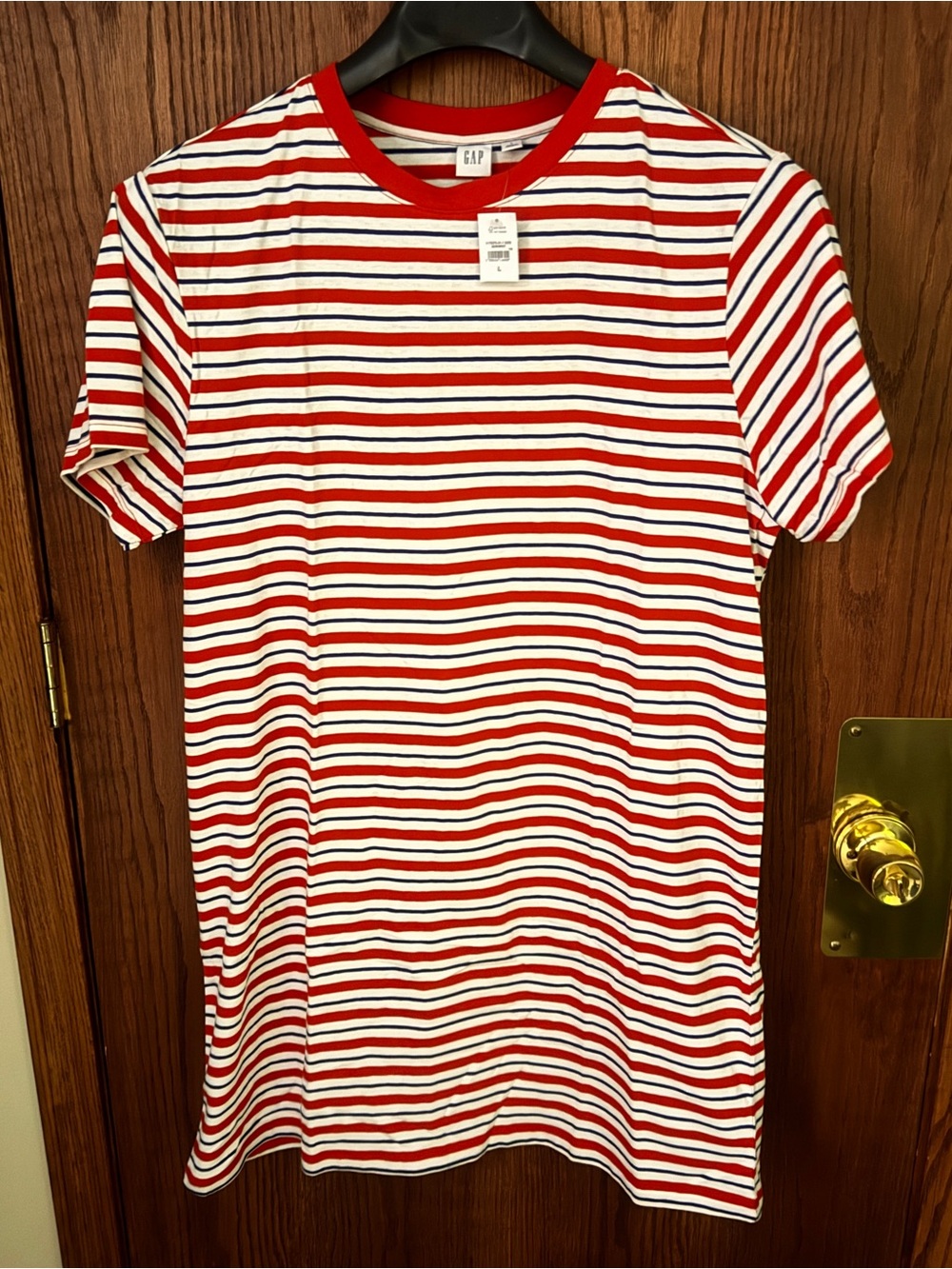 GAP Red, Navy & White Striped Midi Dress